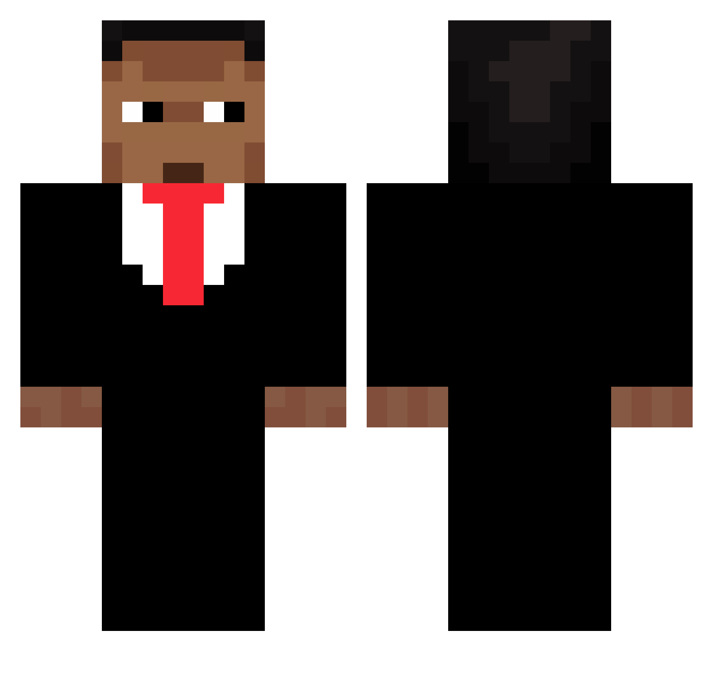 TubbsIsBroke Minecraft skin, front and back view