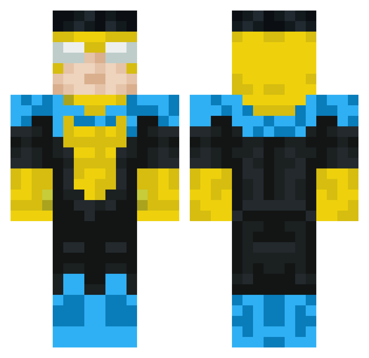 ValyBoi Minecraft skin, front and back view