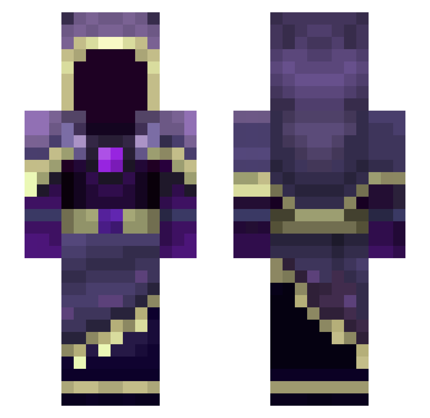 lpck Minecraft skin, front and back view