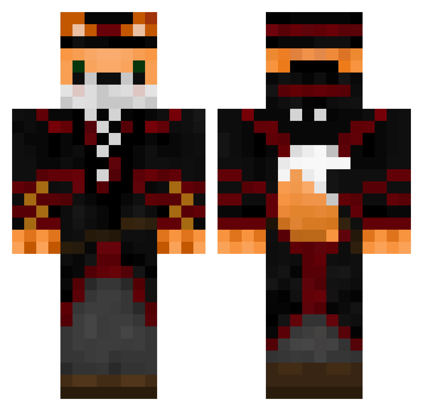 Stawn Minecraft skin, front and back view