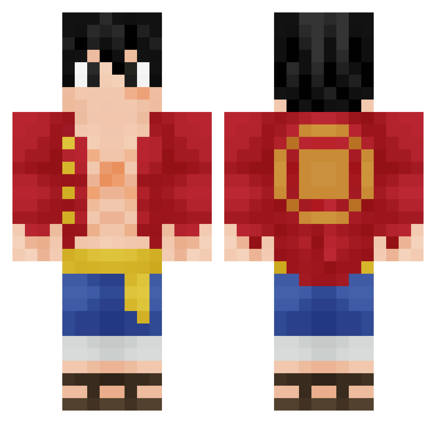 SamMonk3y Minecraft skin, front and back view