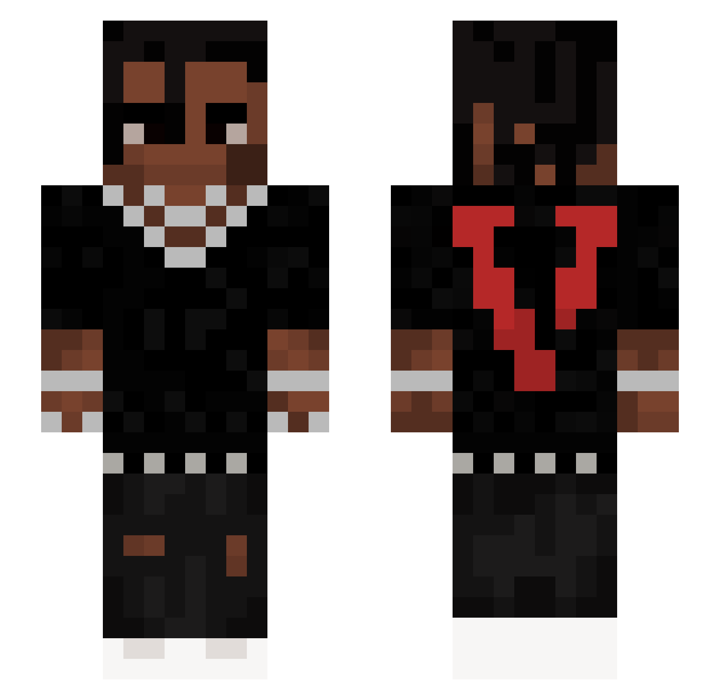 131a Minecraft skin, front and back view