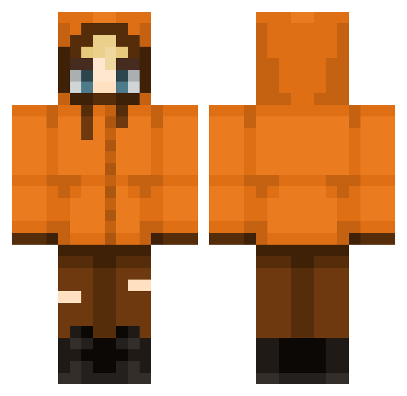 SrKenny676 Minecraft skin, front and back view