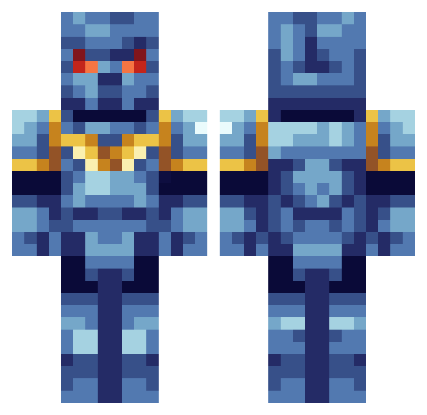 Bomer06 Minecraft skin, front and back view