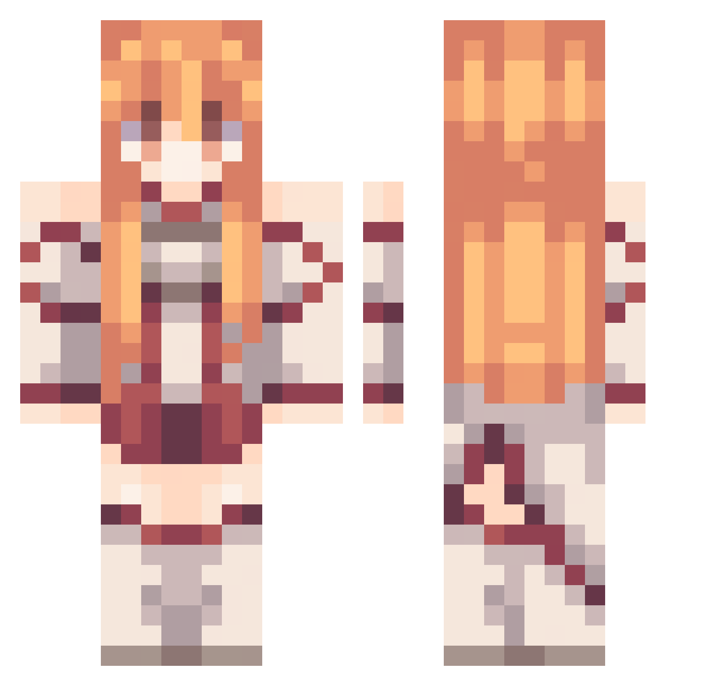 FireKill64 Minecraft skin, front and back view