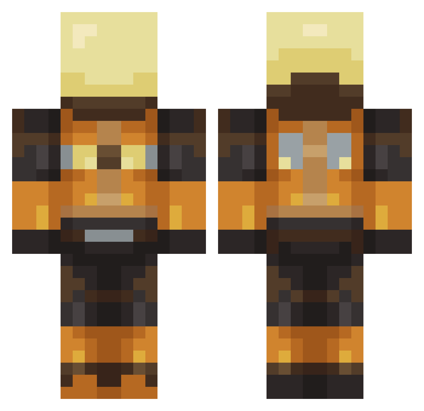 VengefulRivynant Minecraft skin, front and back view