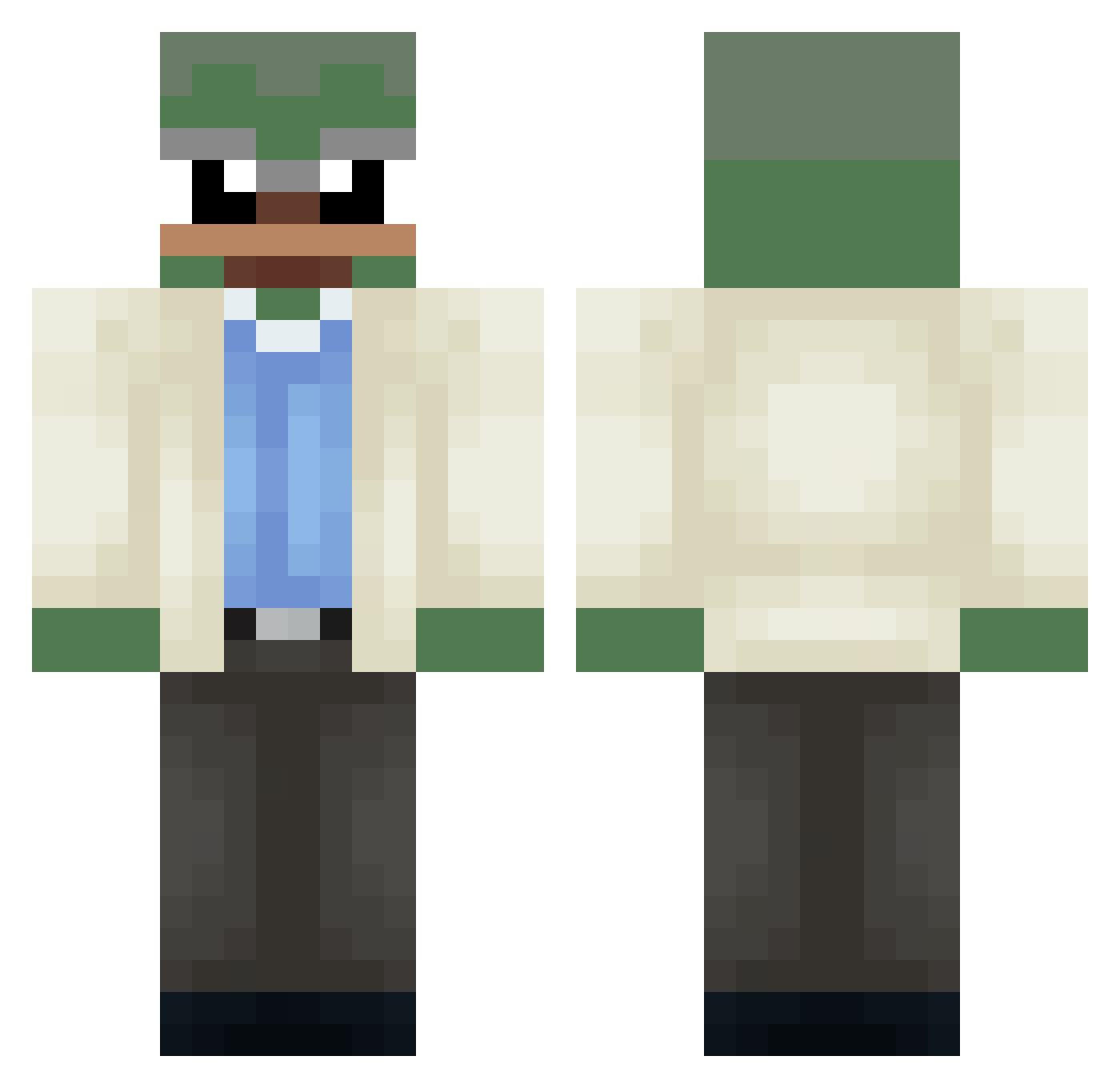 DerDackelmann Minecraft skin, front and back view