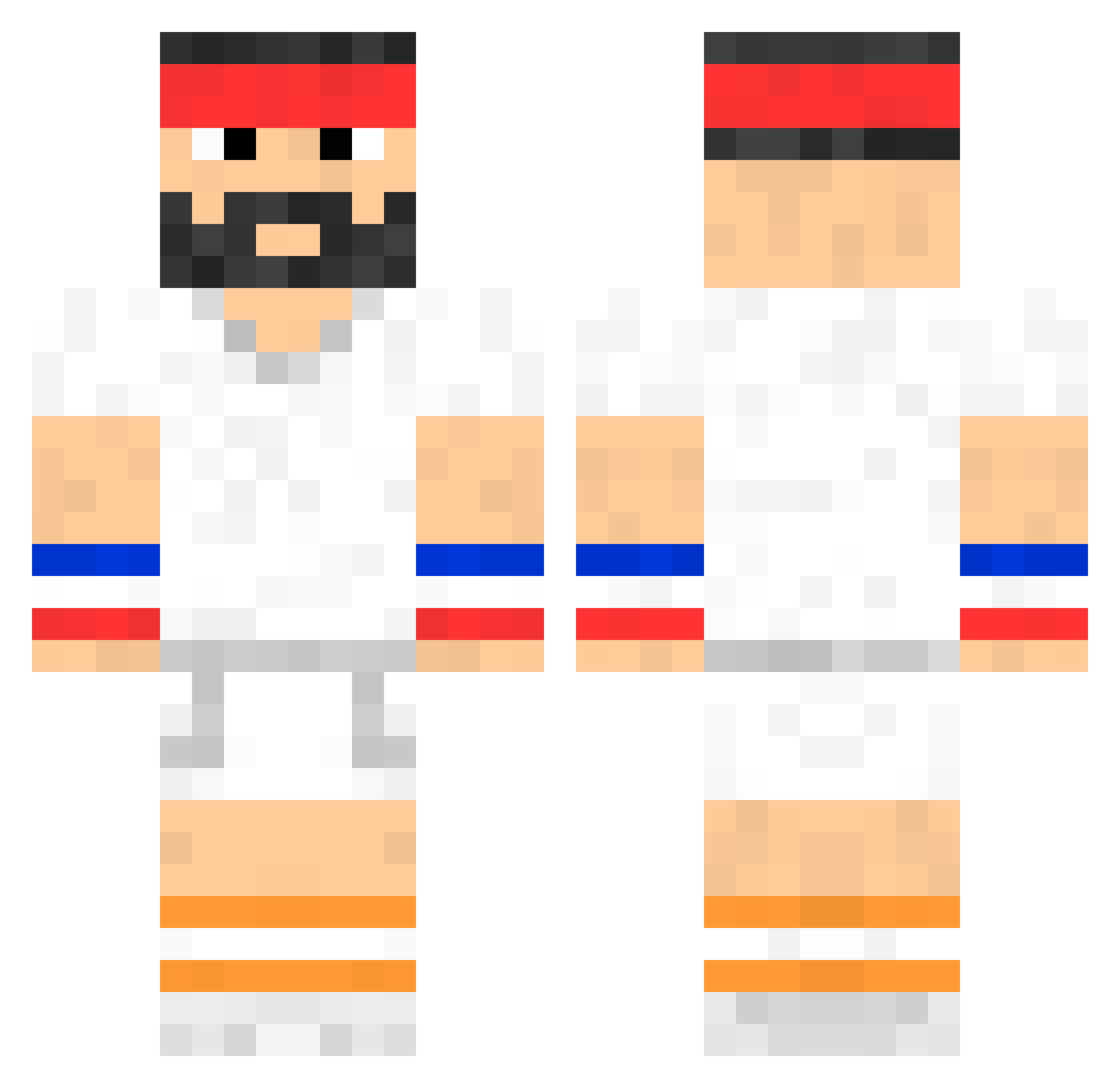 Mayhem_02 Minecraft skin, front and back view