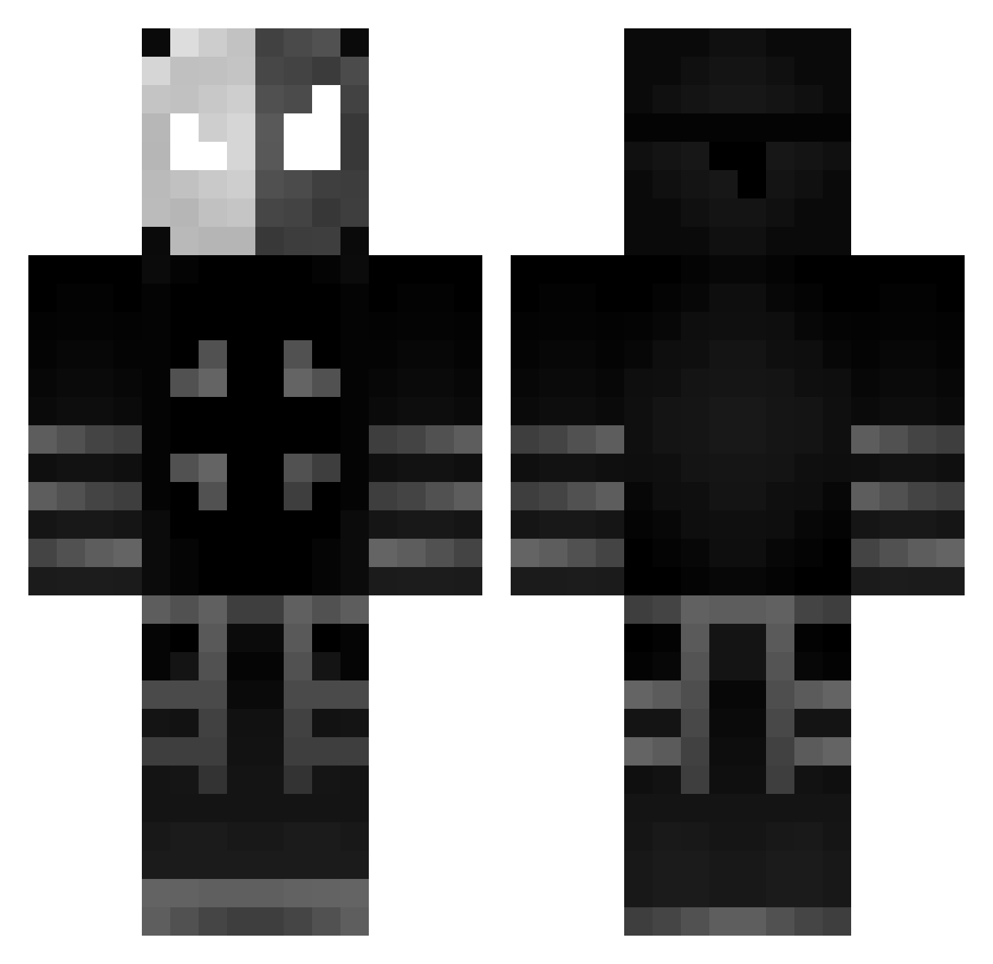 ZeroIQ Minecraft skin, front and back view