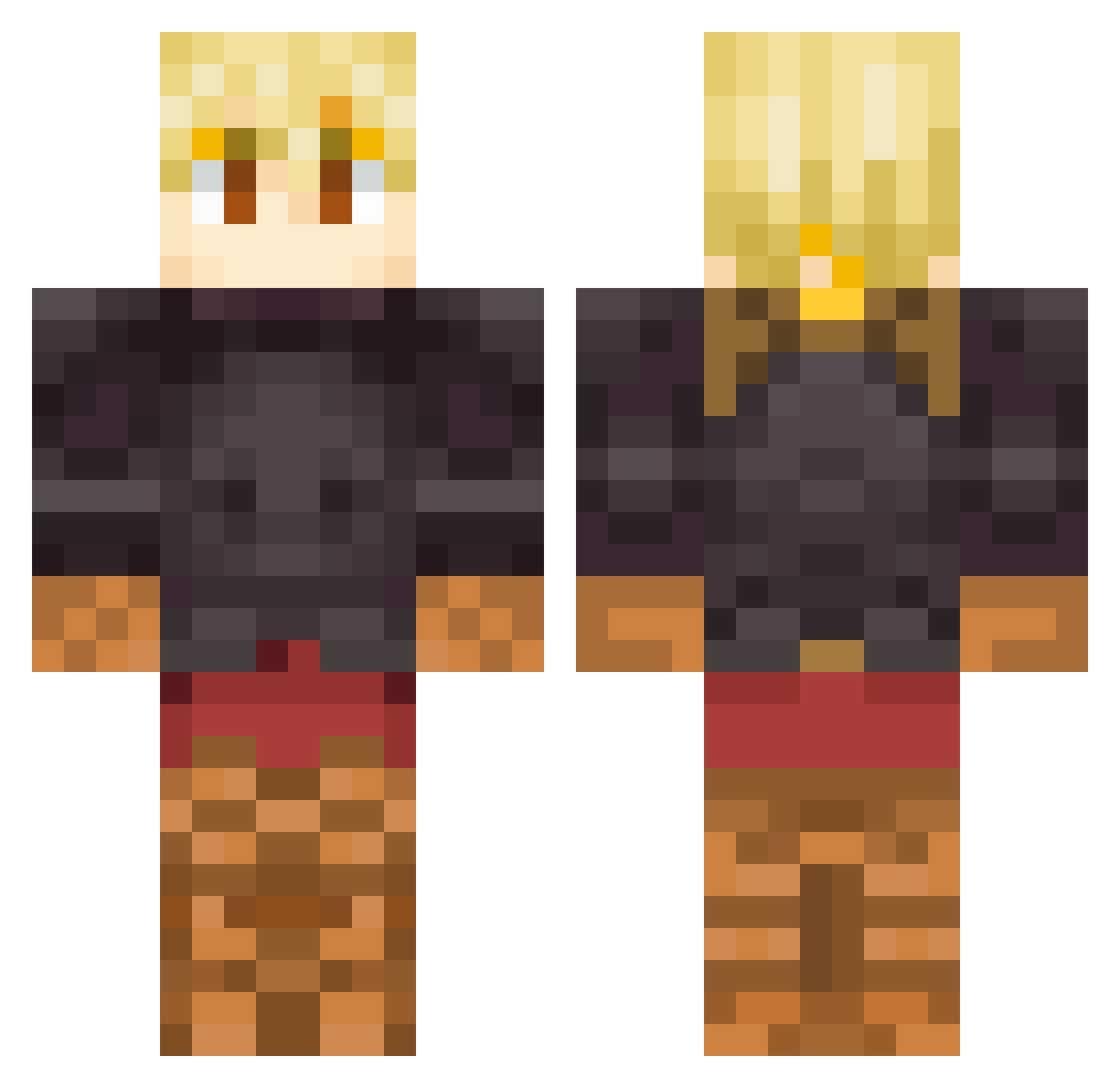 RamzaSenpai Minecraft skin, front and back view