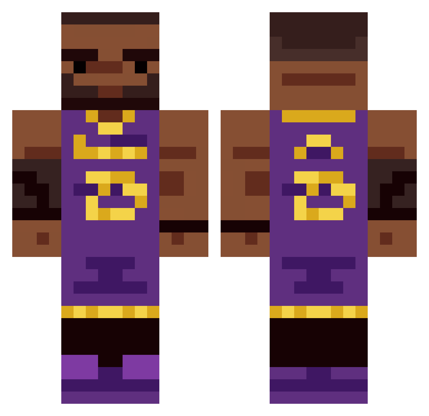 Sweeee7 Minecraft skin, front and back view