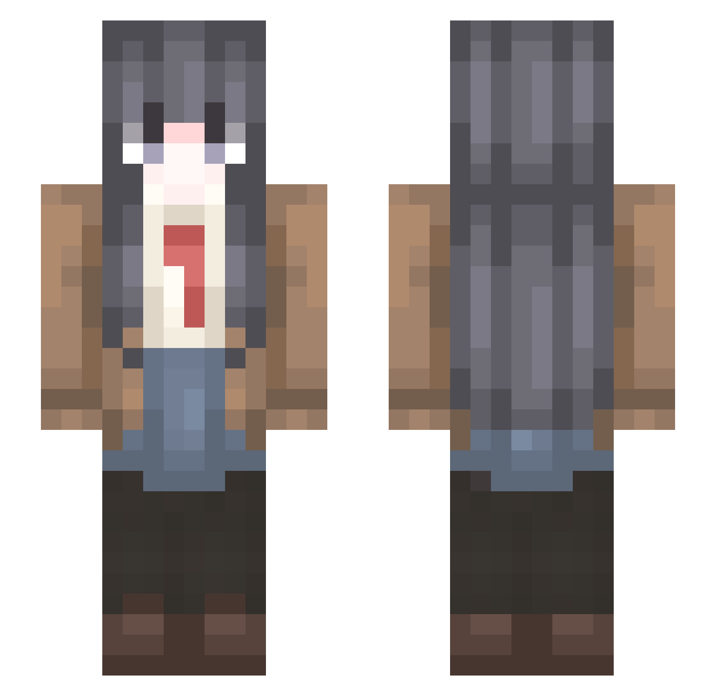 SaKura_Zore Minecraft skin, front and back view
