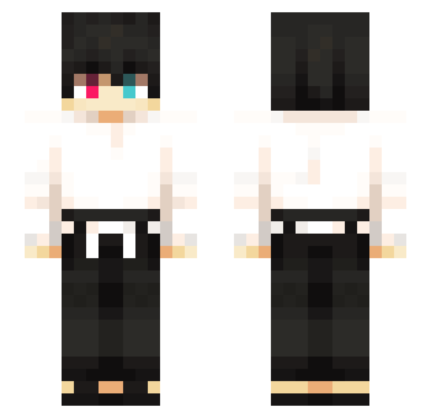 Unlimitedly Minecraft skin, front and back view