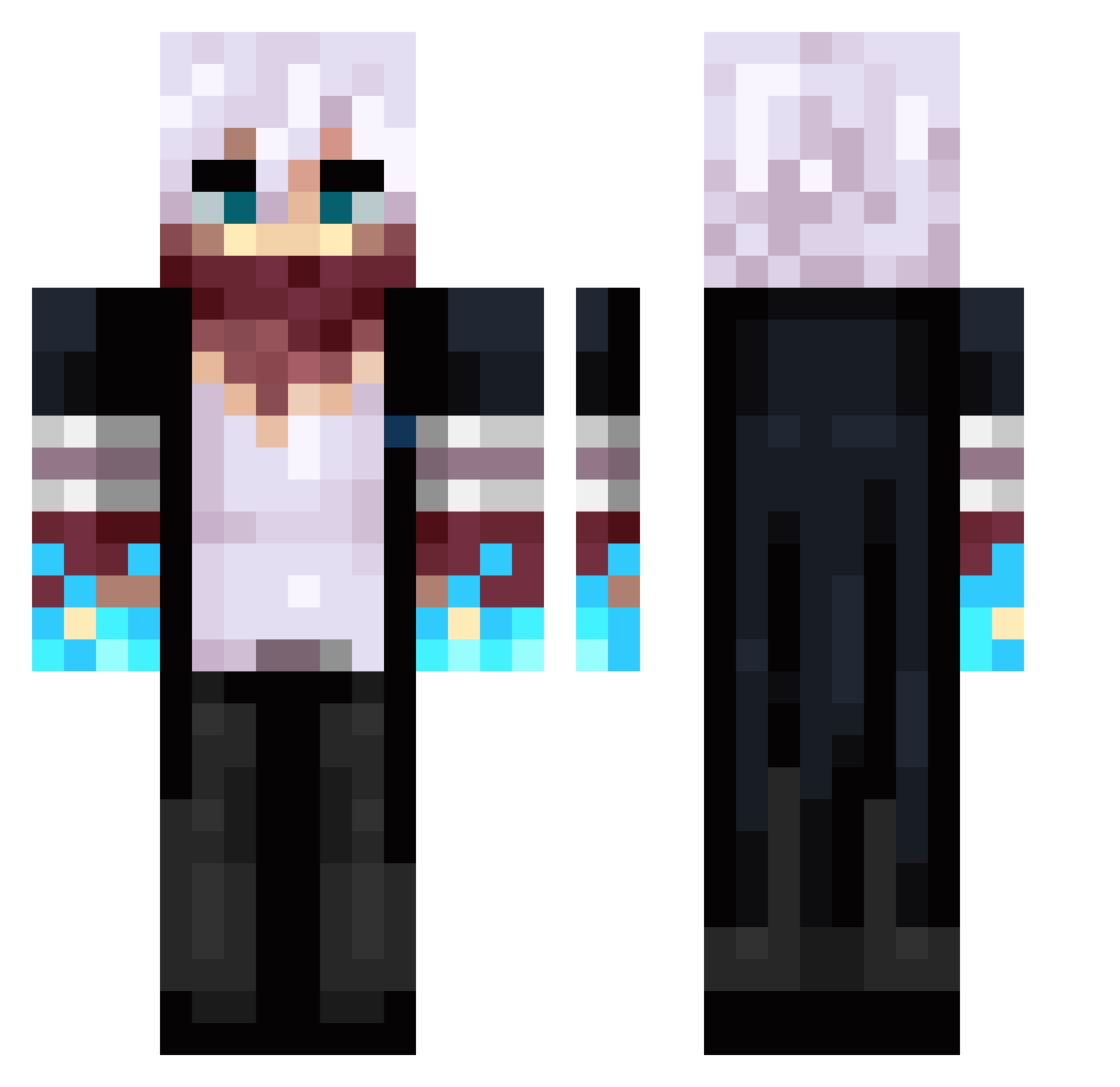 ta234 Minecraft skin, front and back view