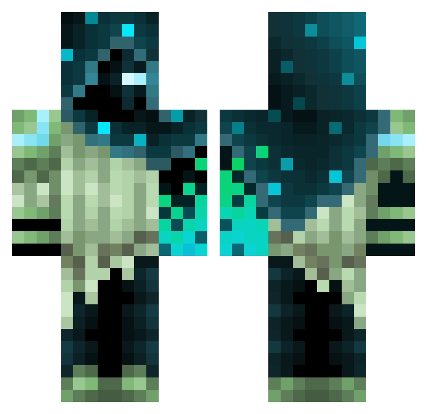 O_Sake Minecraft skin, front and back view