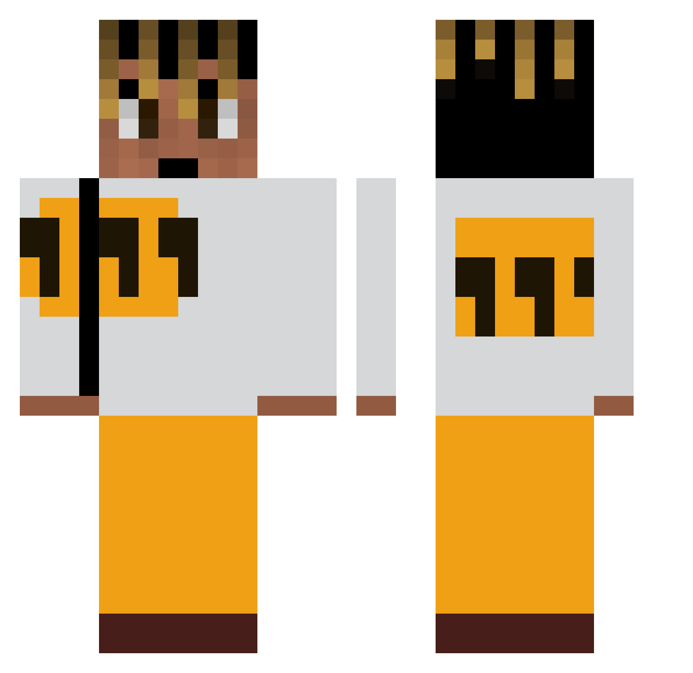 Kudapi Minecraft skin, front and back view