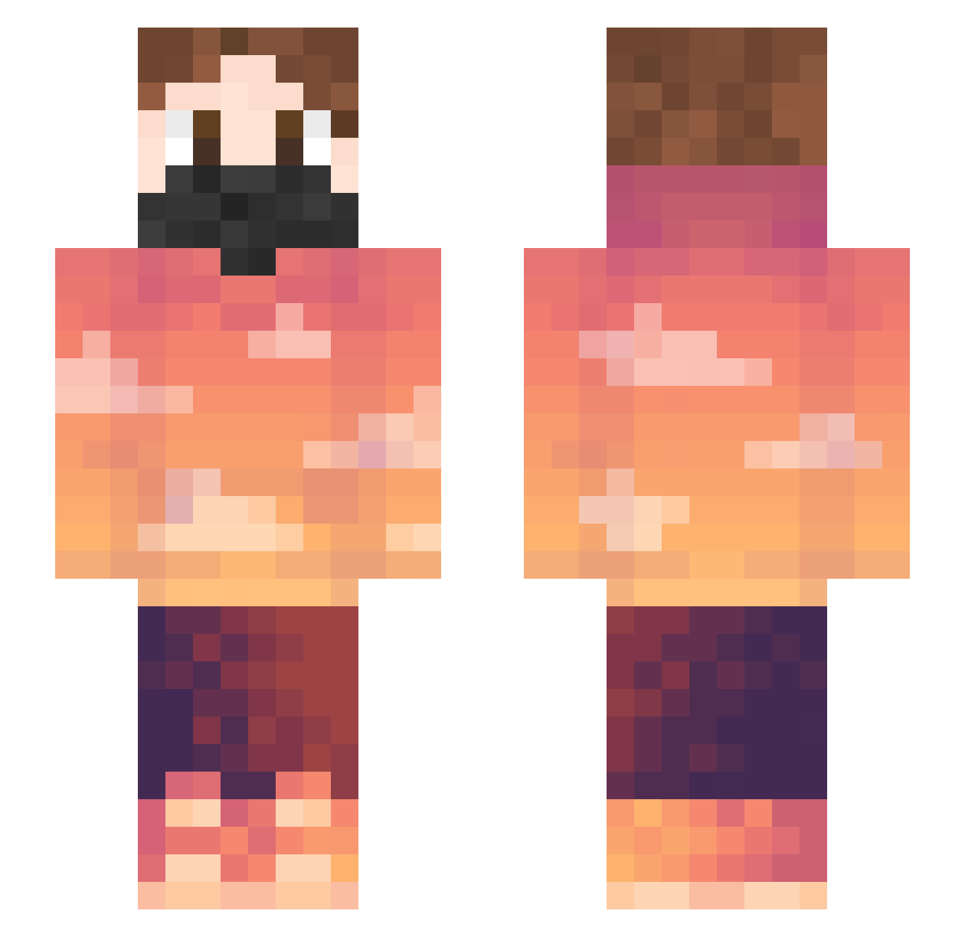 CloudyWaters Minecraft skin, front and back view