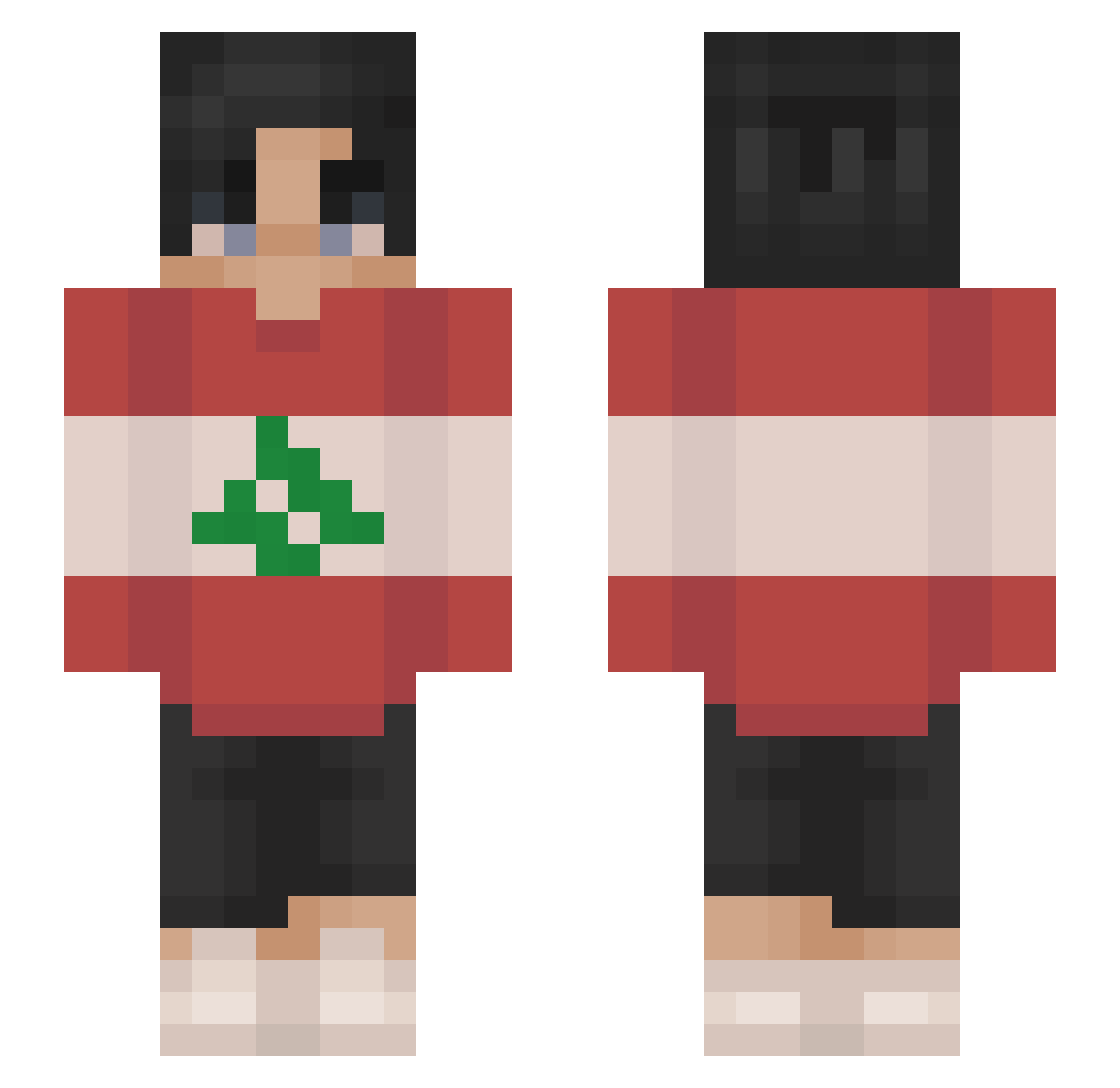 vexlb Minecraft skin, front and back view