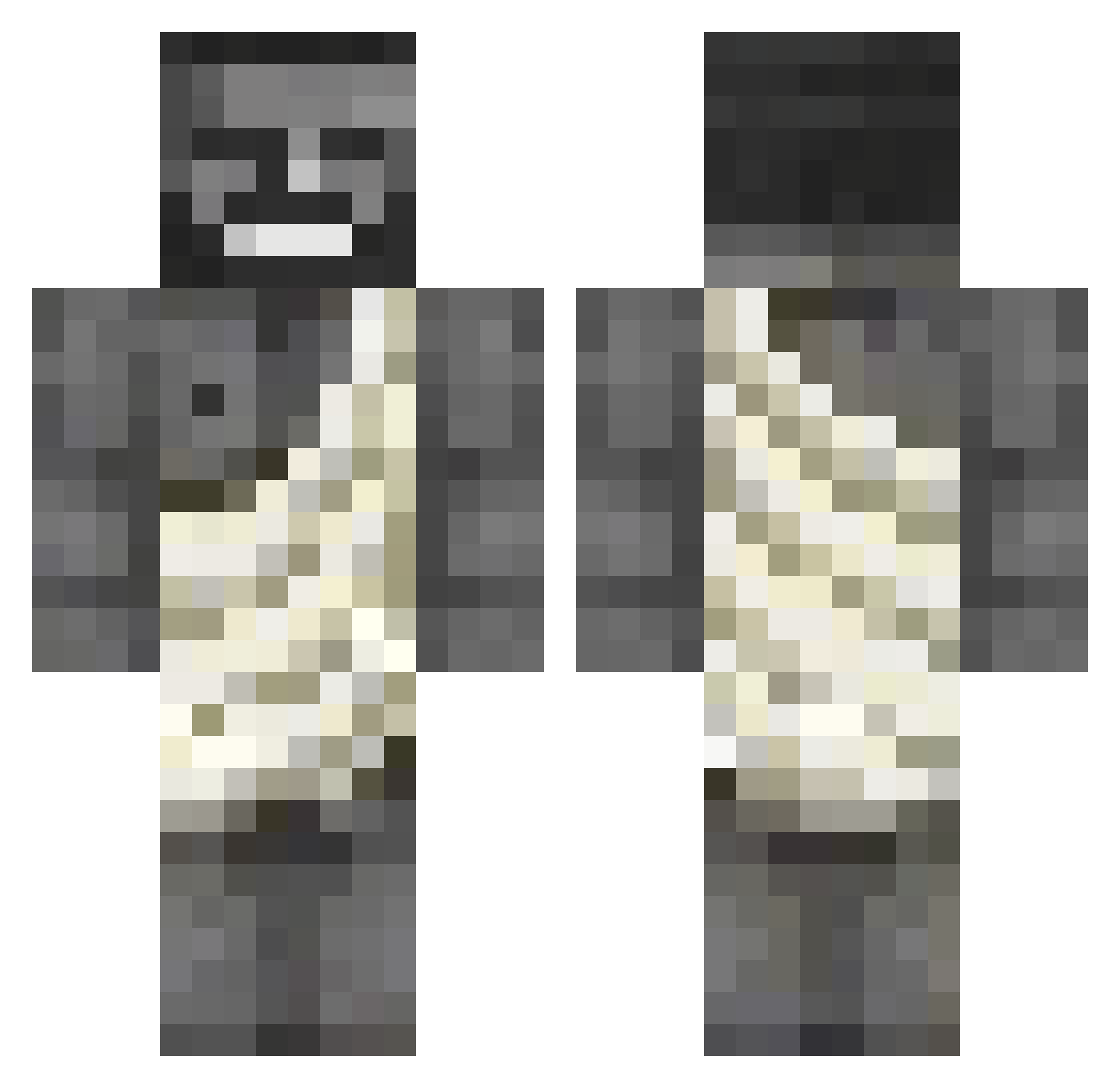 DimaAlmere Minecraft skin, front and back view
