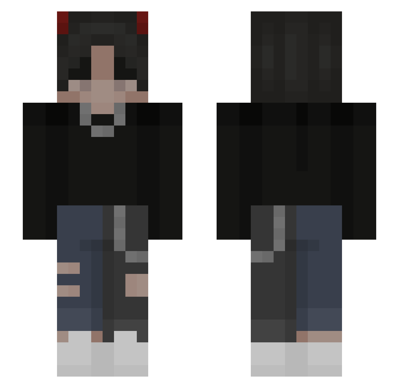 thewackymackey Minecraft skin, front and back view
