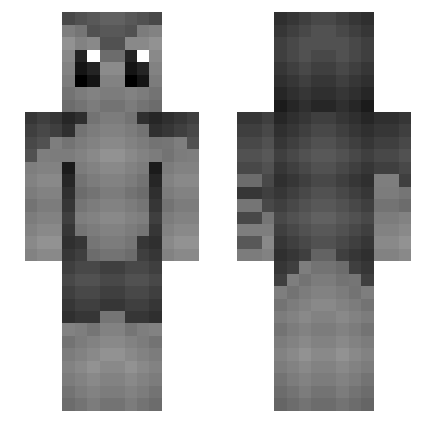 RexenSquared Minecraft skin, front and back view
