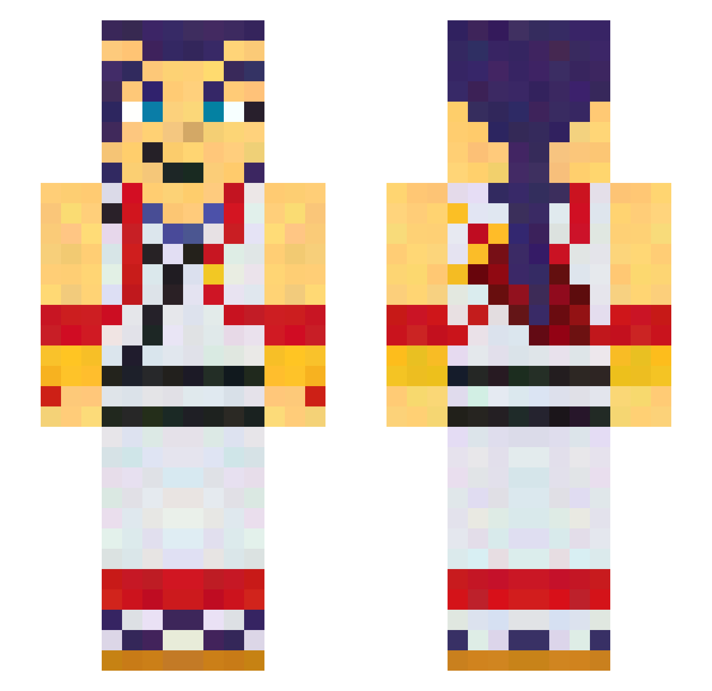 stepmusashi Minecraft skin, front and back view
