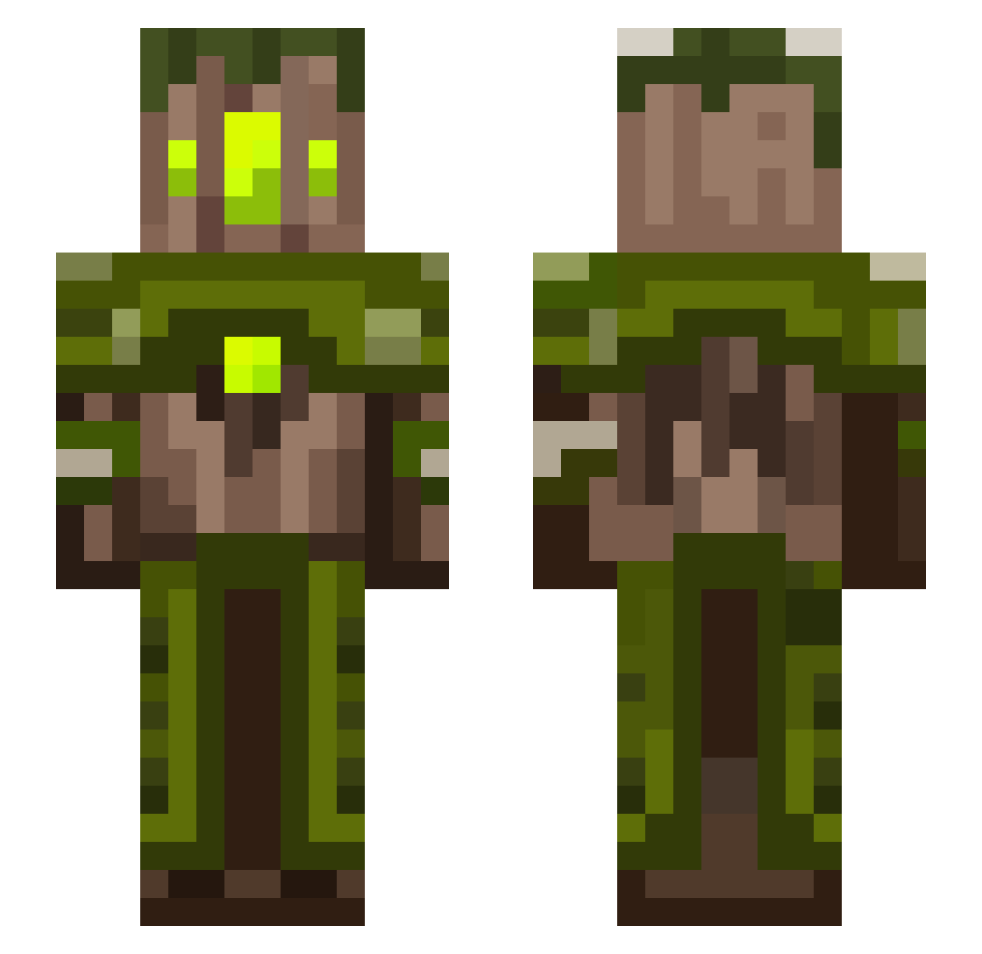 Momobii Minecraft skin, front and back view