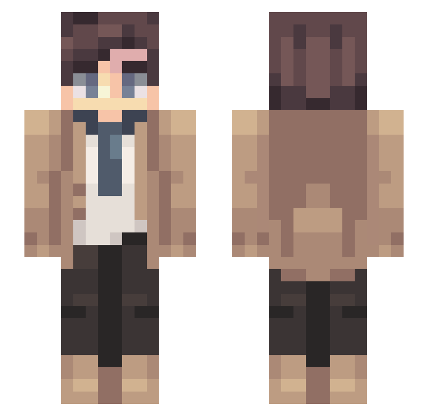 SrCastiell_ Minecraft skin, front and back view