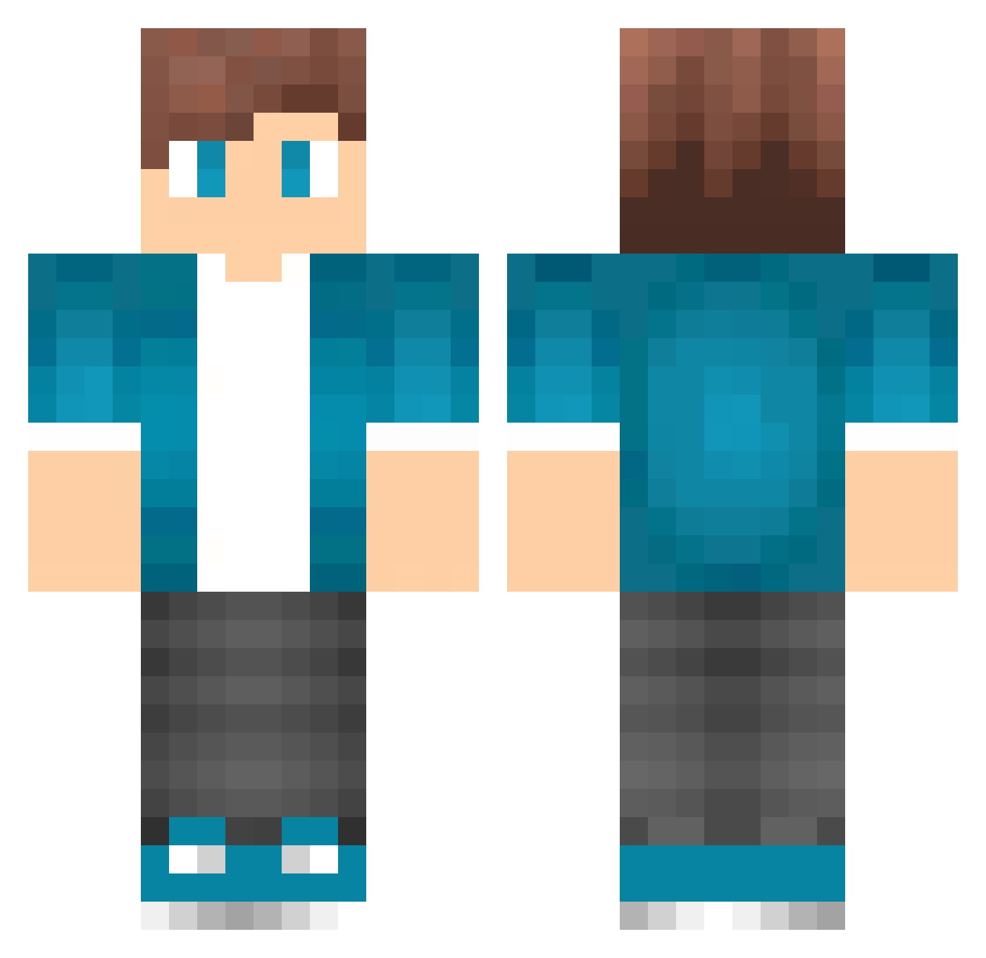 TacoHasXRay Minecraft skin, front and back view