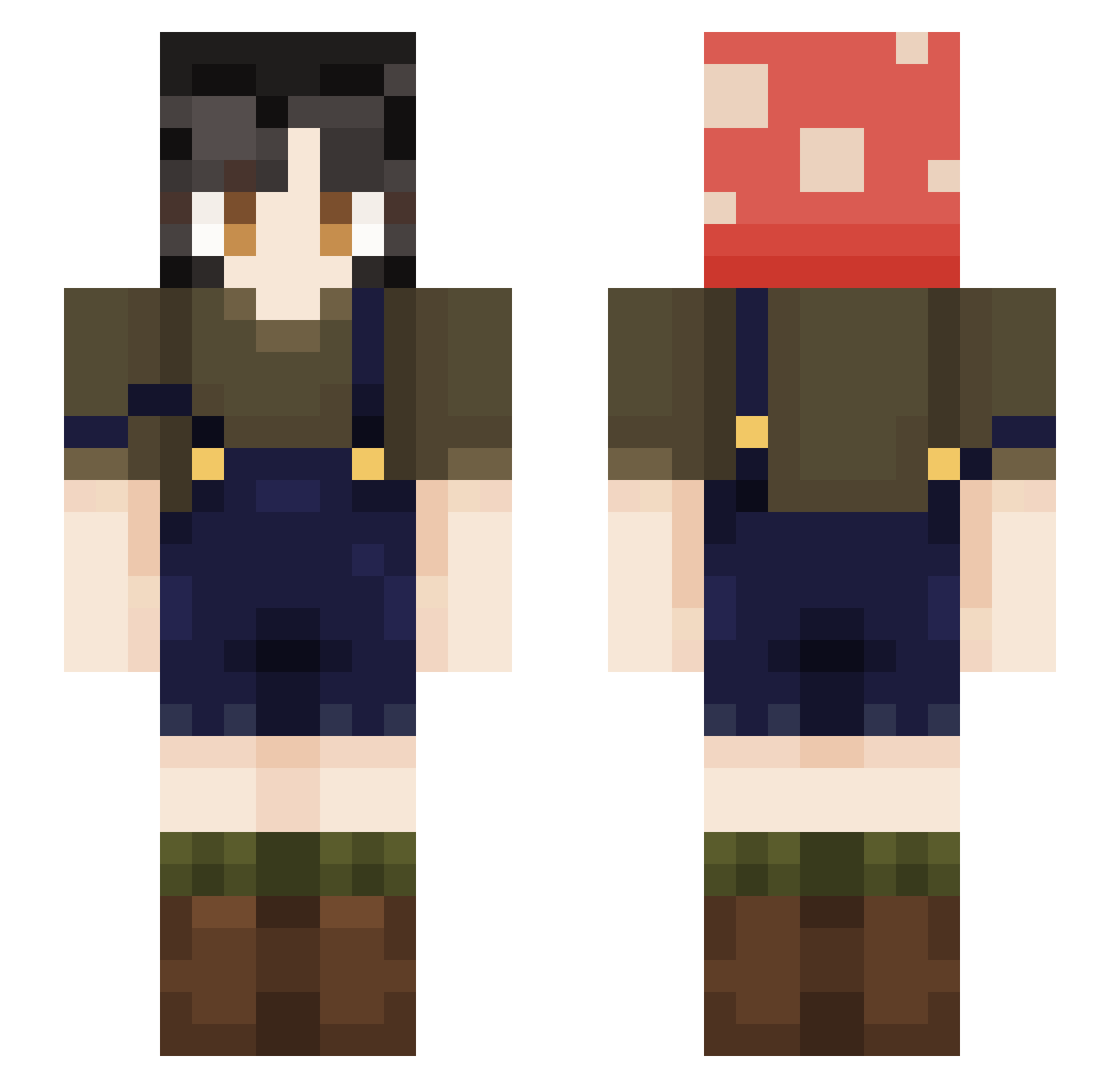 mekouwu Minecraft skin, front and back view