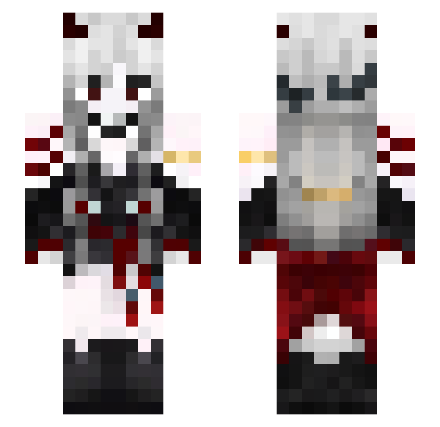 WhimsyVixen Minecraft skin, front and back view