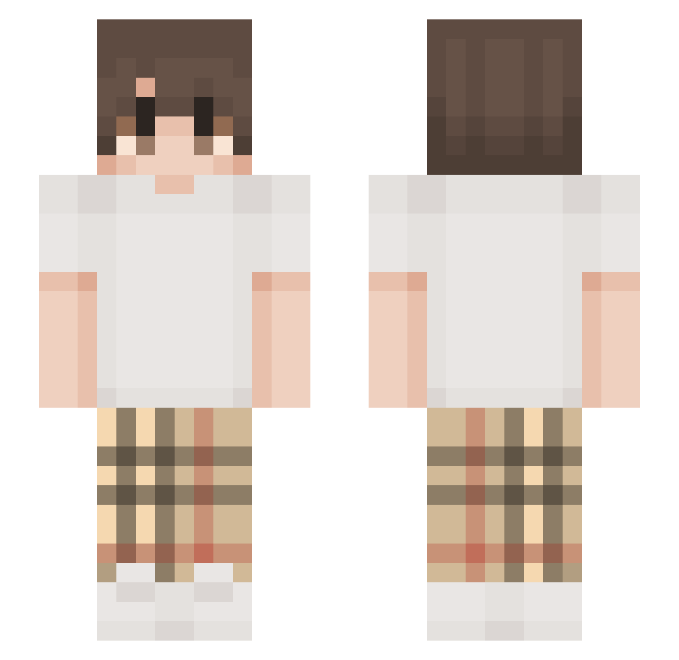 RxseTDs Minecraft skin, front and back view