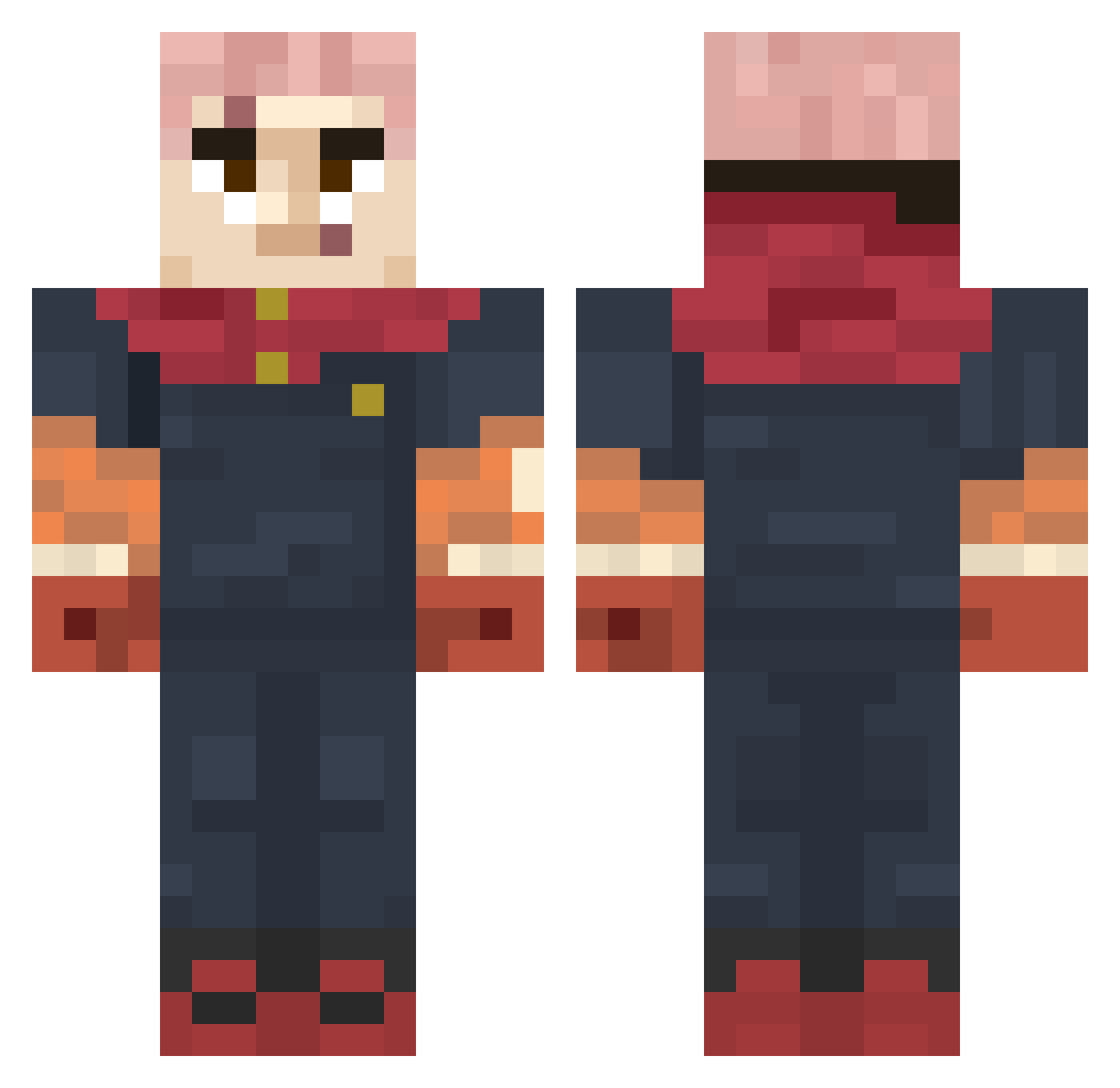 PokeSpeed Minecraft skin, front and back view