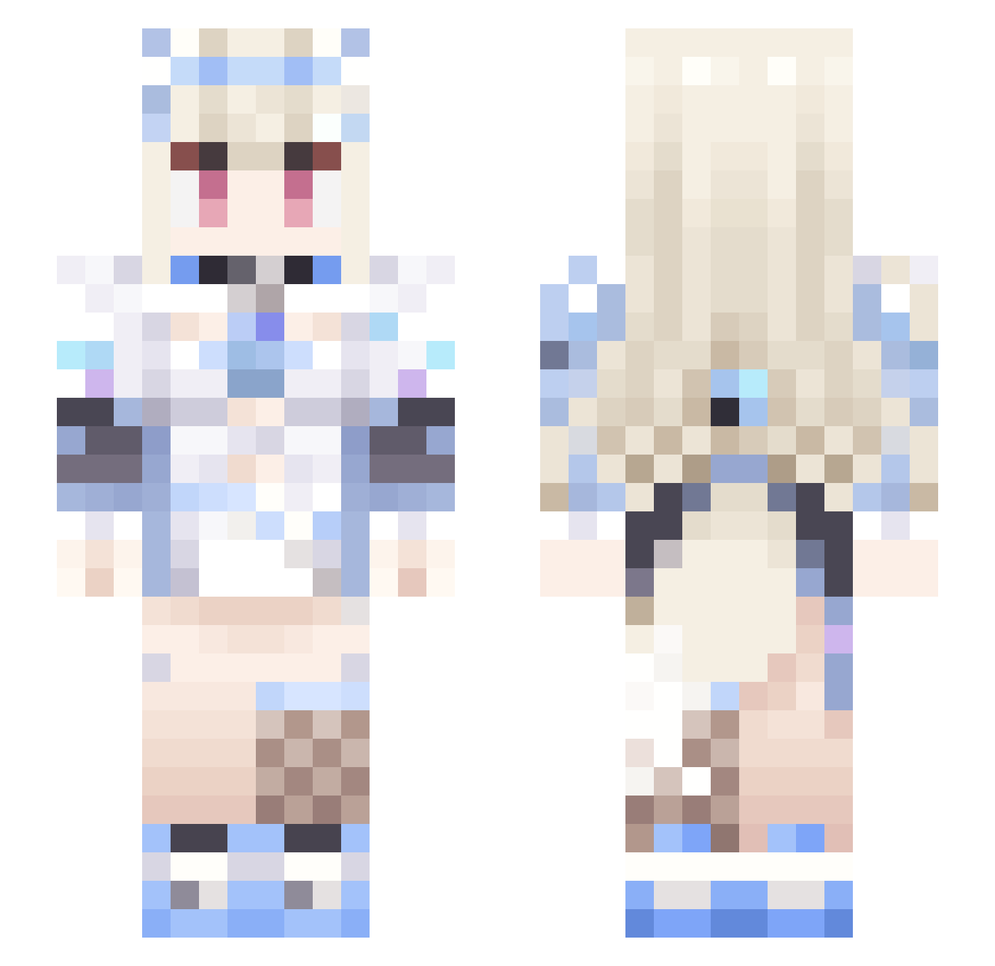 Coloratura Minecraft skin, front and back view