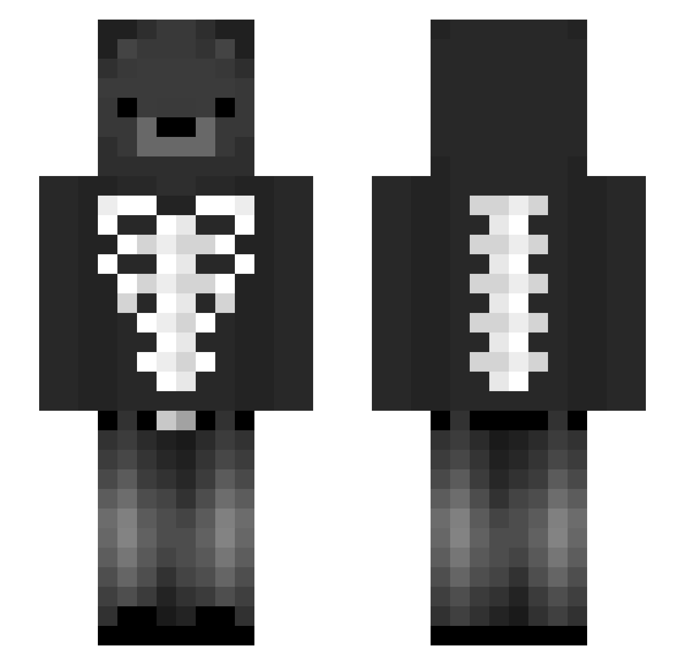 ZuhPL Minecraft skin, front and back view