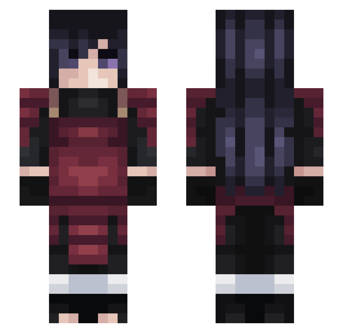 Iaxo Minecraft skin, front and back view