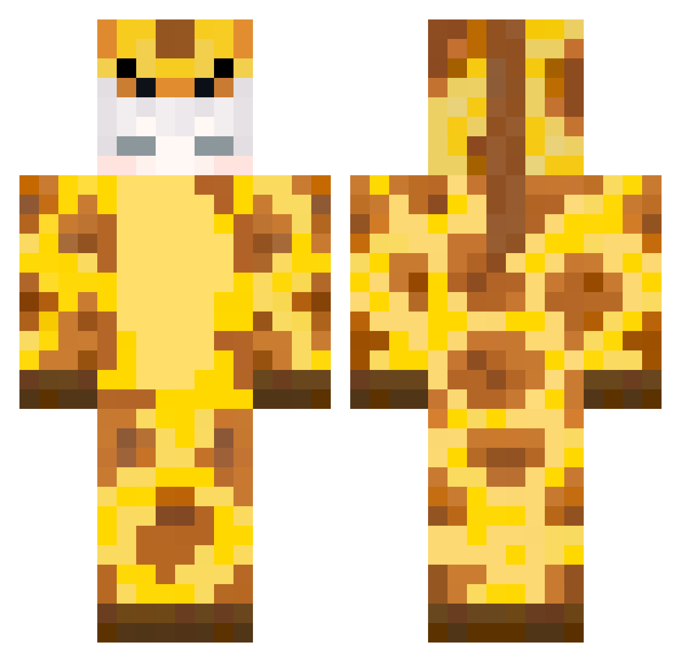 TQuentinT Minecraft skin, front and back view