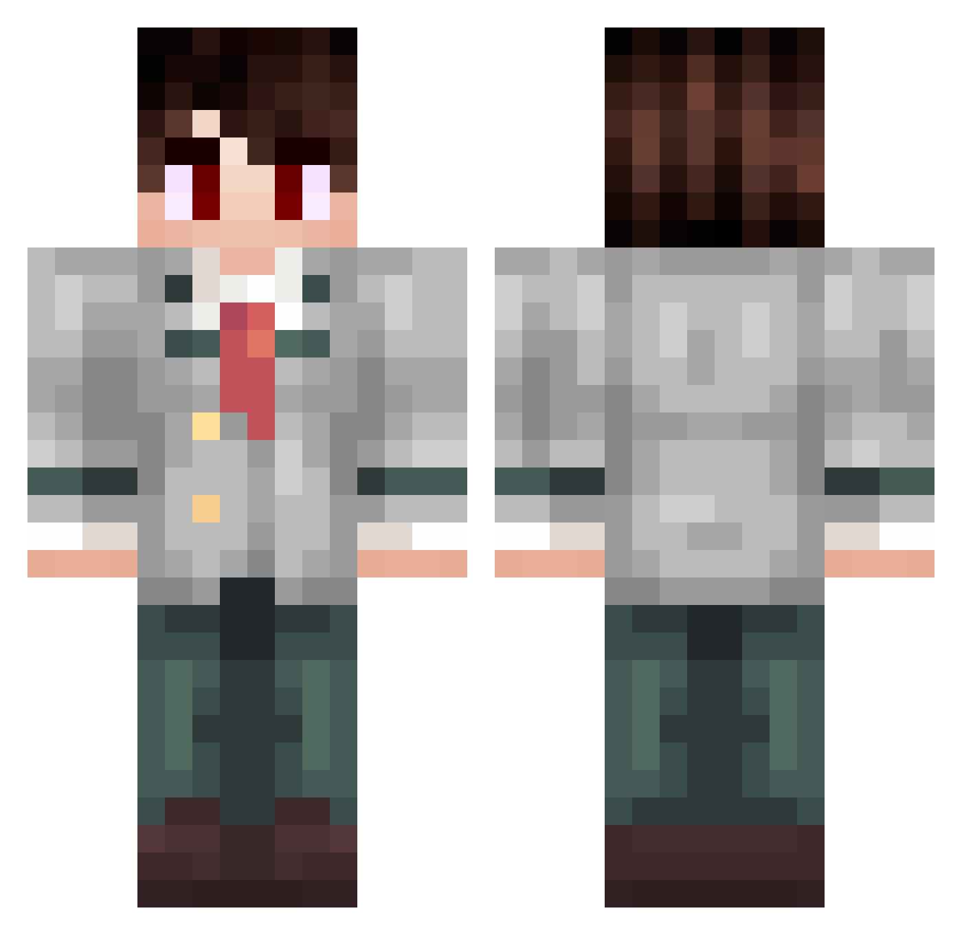 Tigerjon14 Minecraft skin, front and back view
