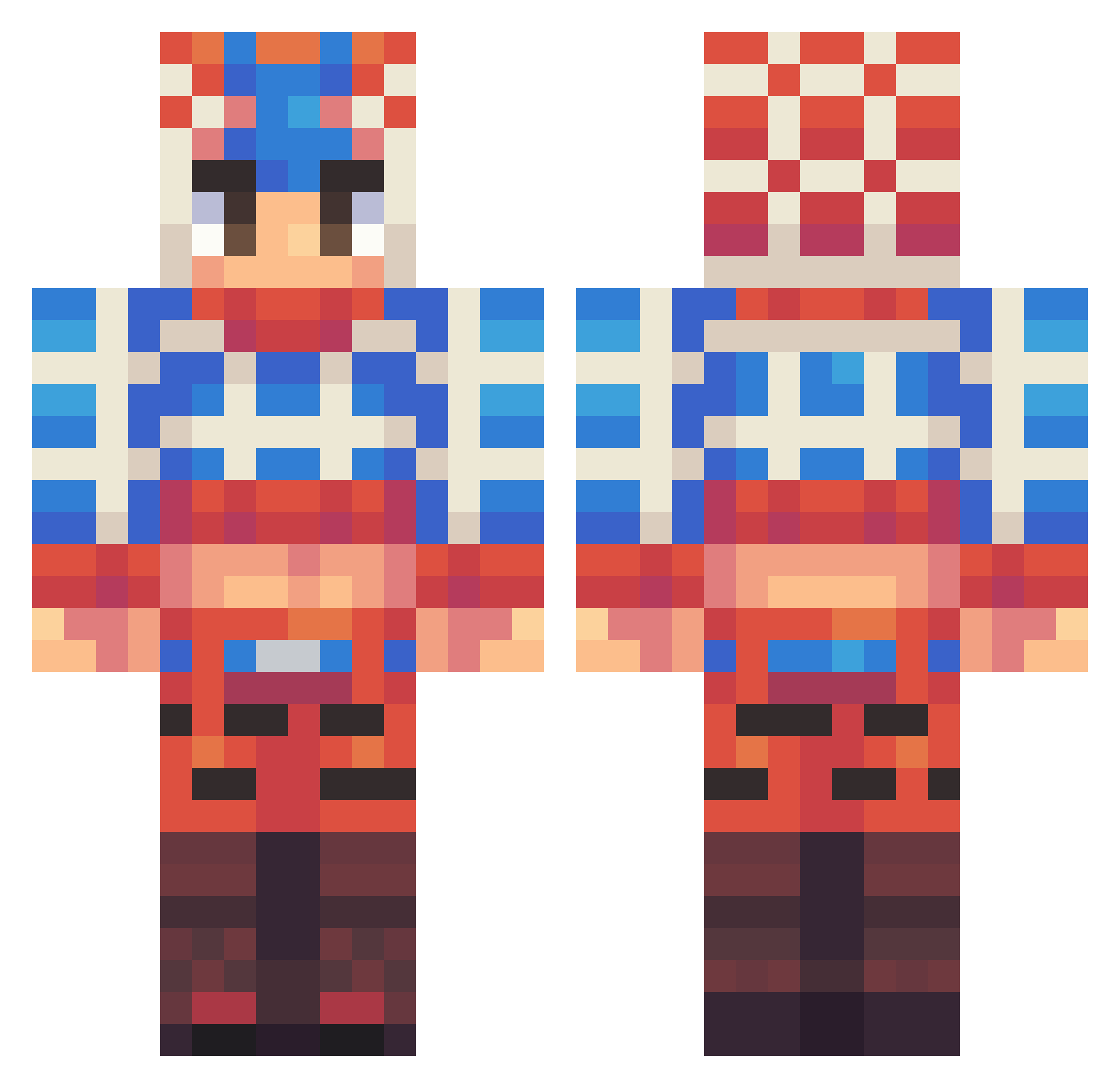 theBIGLewis777 Minecraft skin, front and back view
