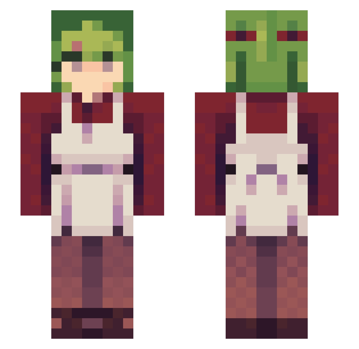 Saophie Minecraft skin, front and back view