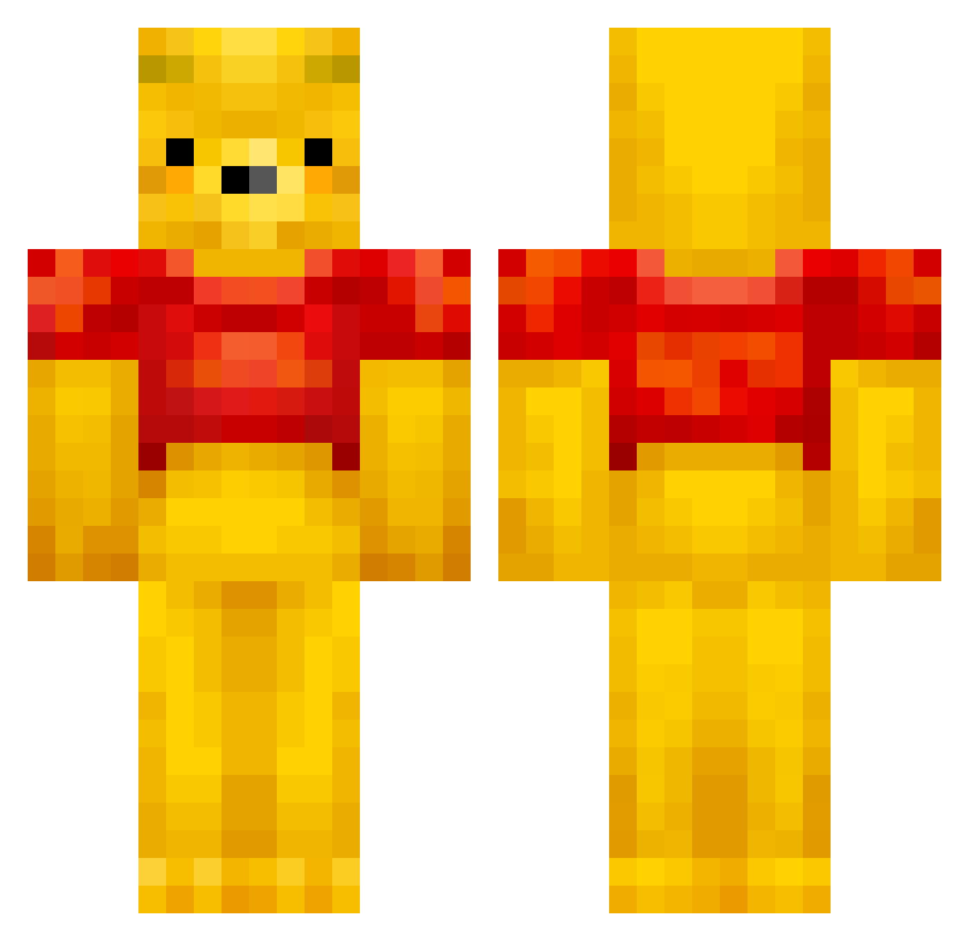 Valentity Minecraft skin, front and back view