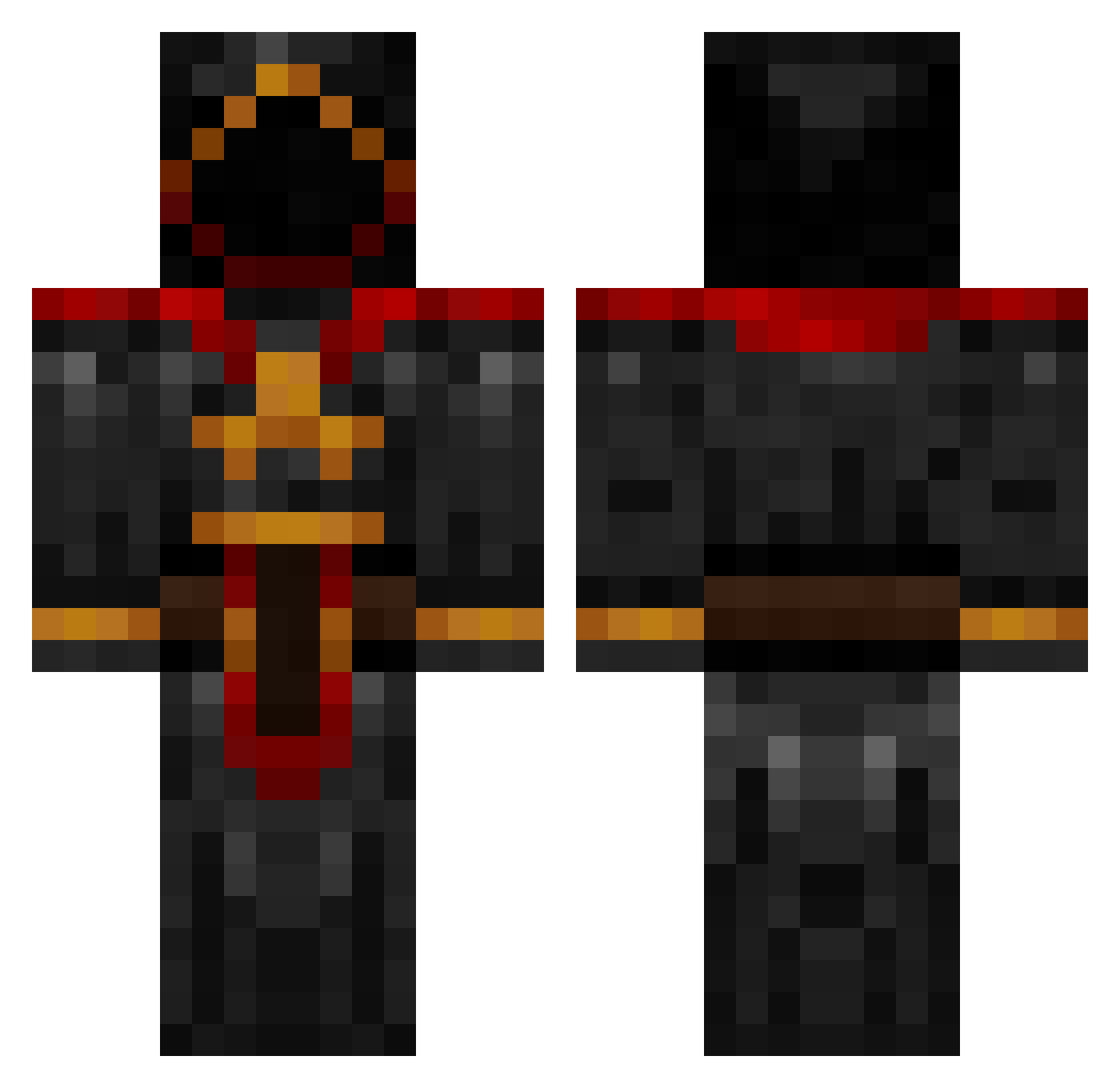 KageTsukasaHD Minecraft skin, front and back view