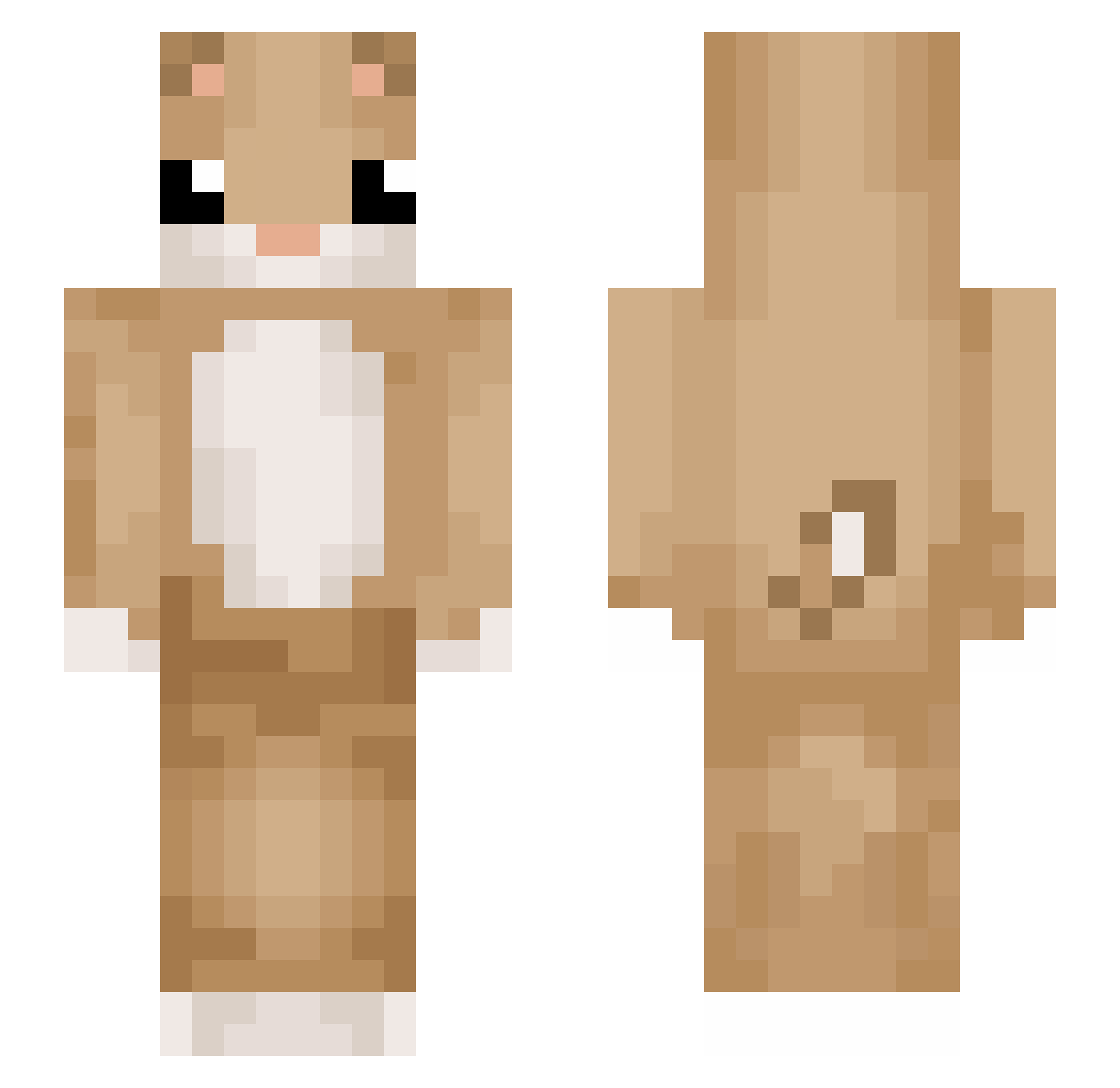 Uns4fe Minecraft skin, front and back view