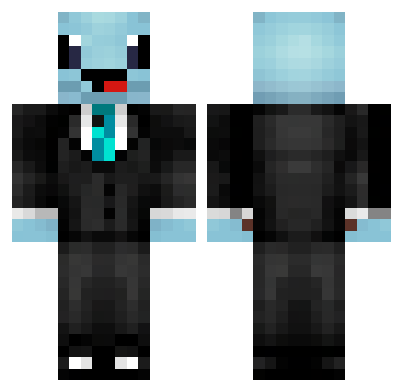 Buttershea Minecraft skin, front and back view