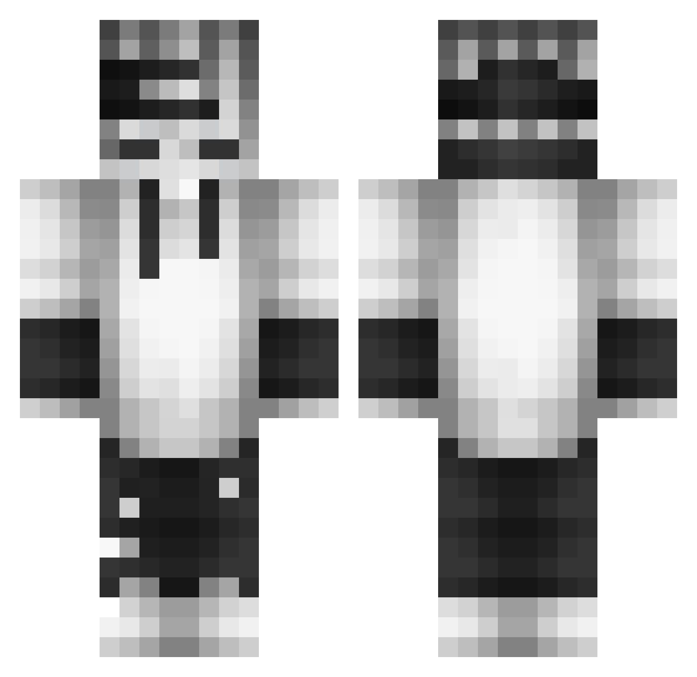GHosTI15 Minecraft skin, front and back view