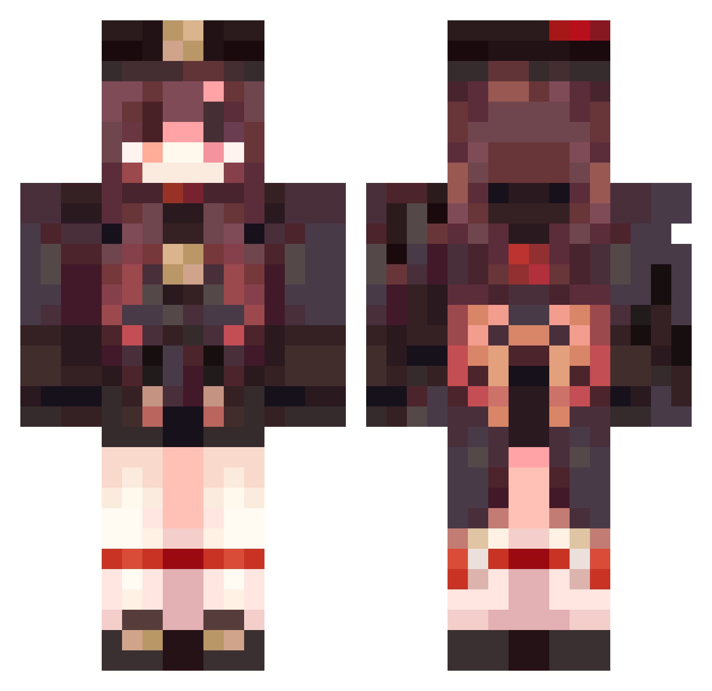 LarMur Minecraft skin, front and back view
