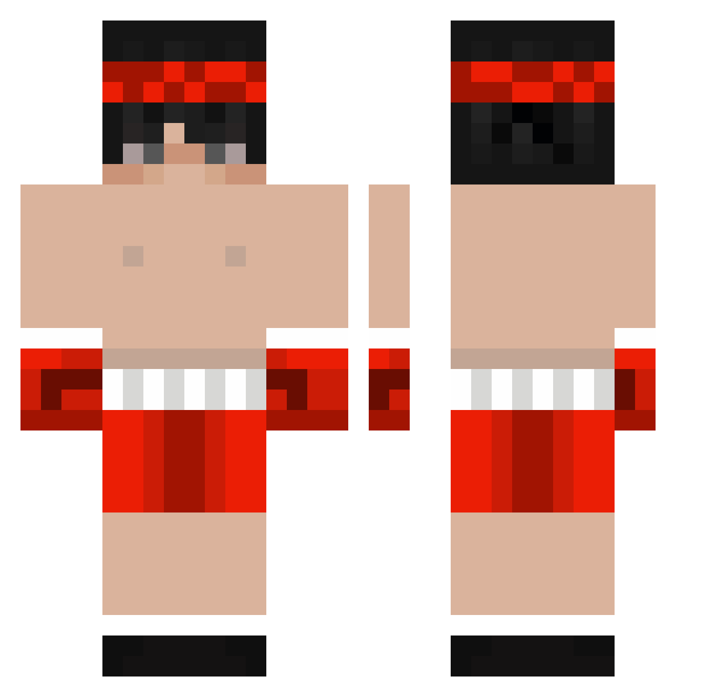 exeARALSO Minecraft skin, front and back view