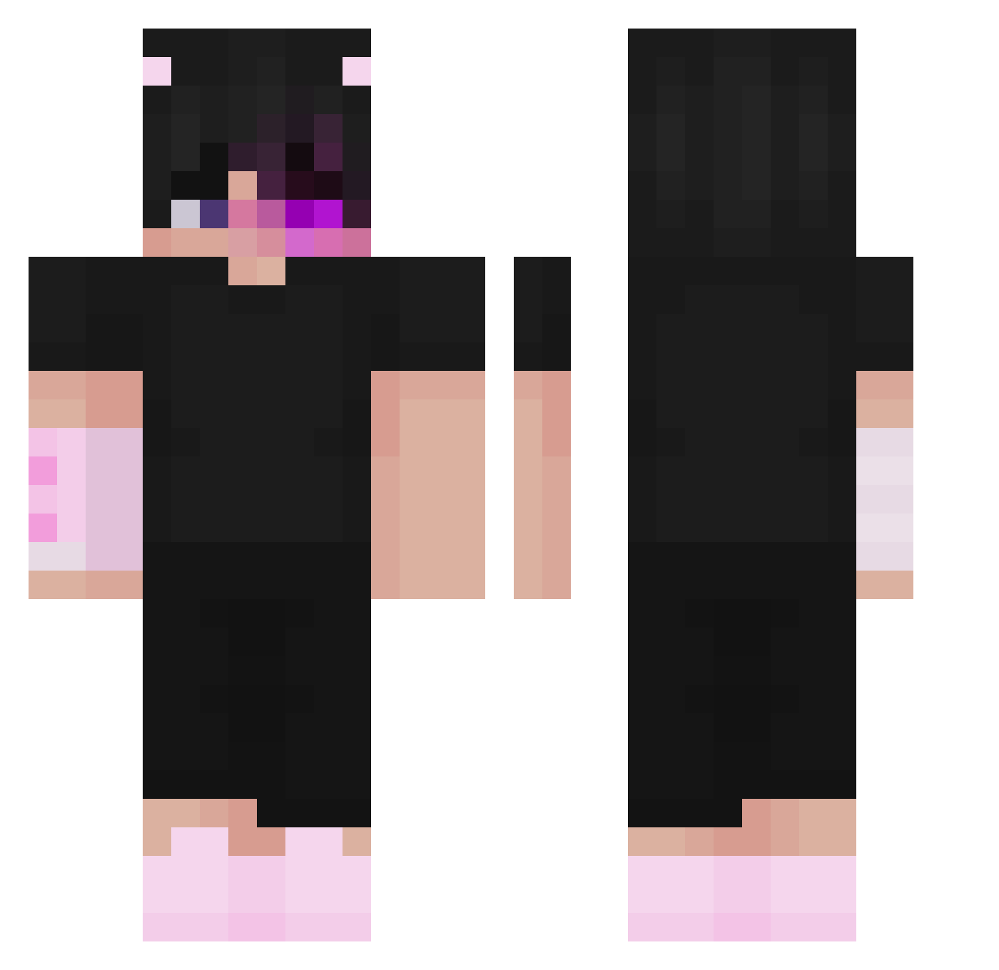 SayNoWithMe Minecraft skin, front and back view