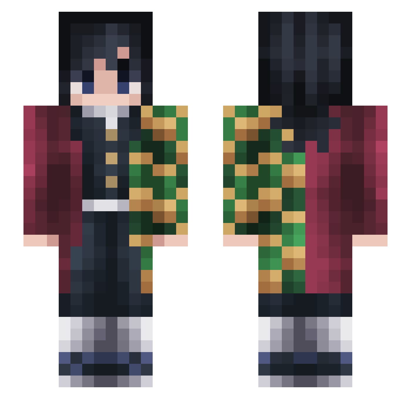 tbhtech Minecraft skin, front and back view