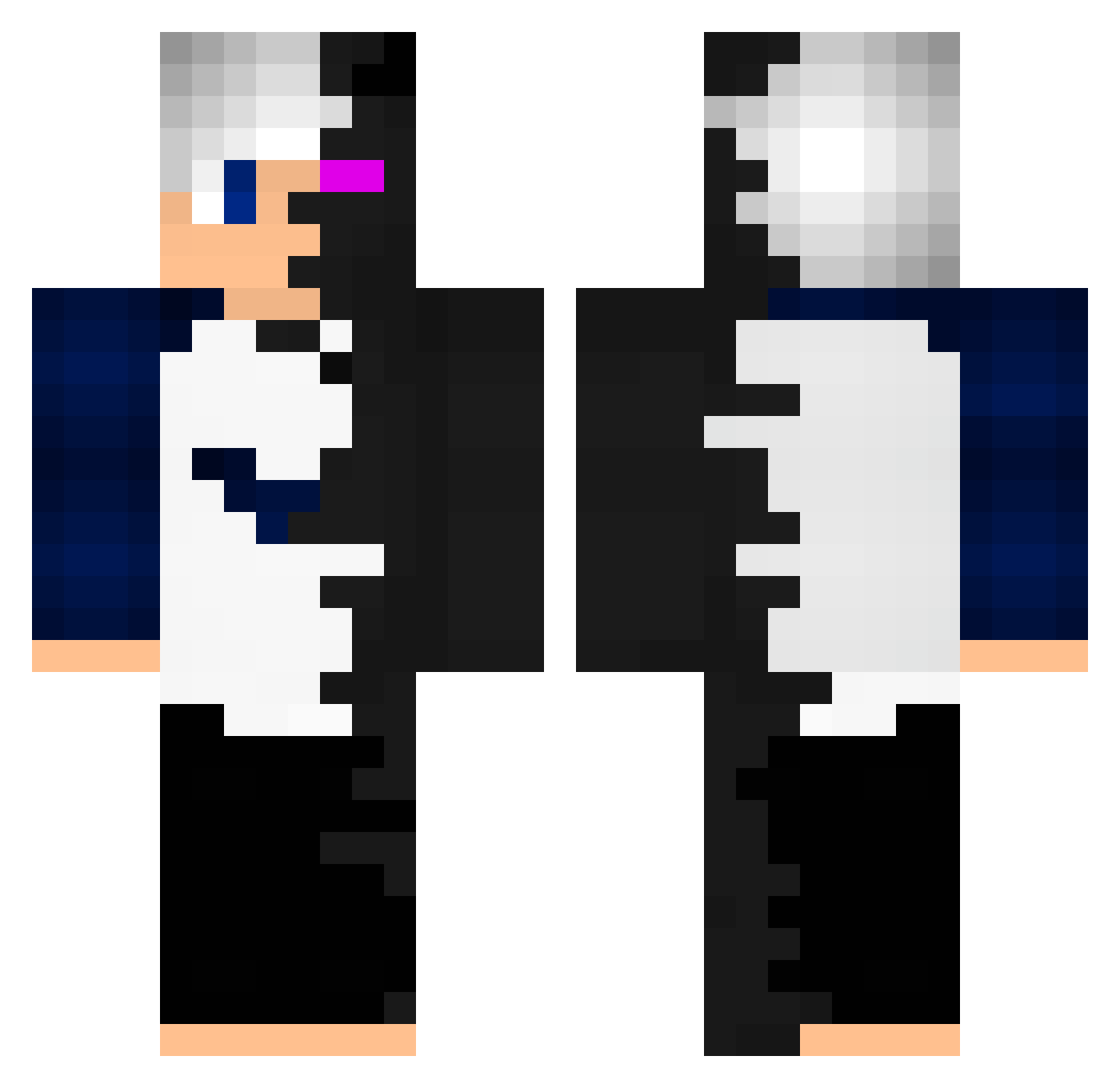 VictorDBRPlays Minecraft skin, front and back view